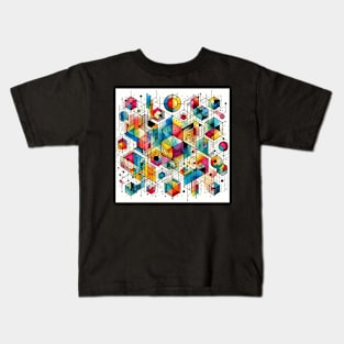 Psychedelic looking abstract illustration geometric shapes Kids T-Shirt